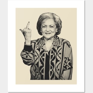 Betty White Middle Finger Posters and Art